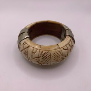 Vintage chunky bone cared bangle